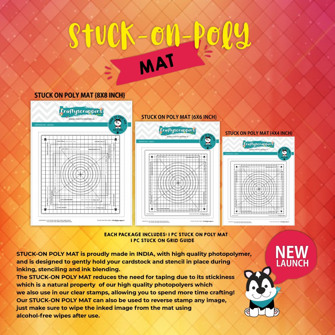 Craftyscrappers - STUCK-ON-POLY MAT