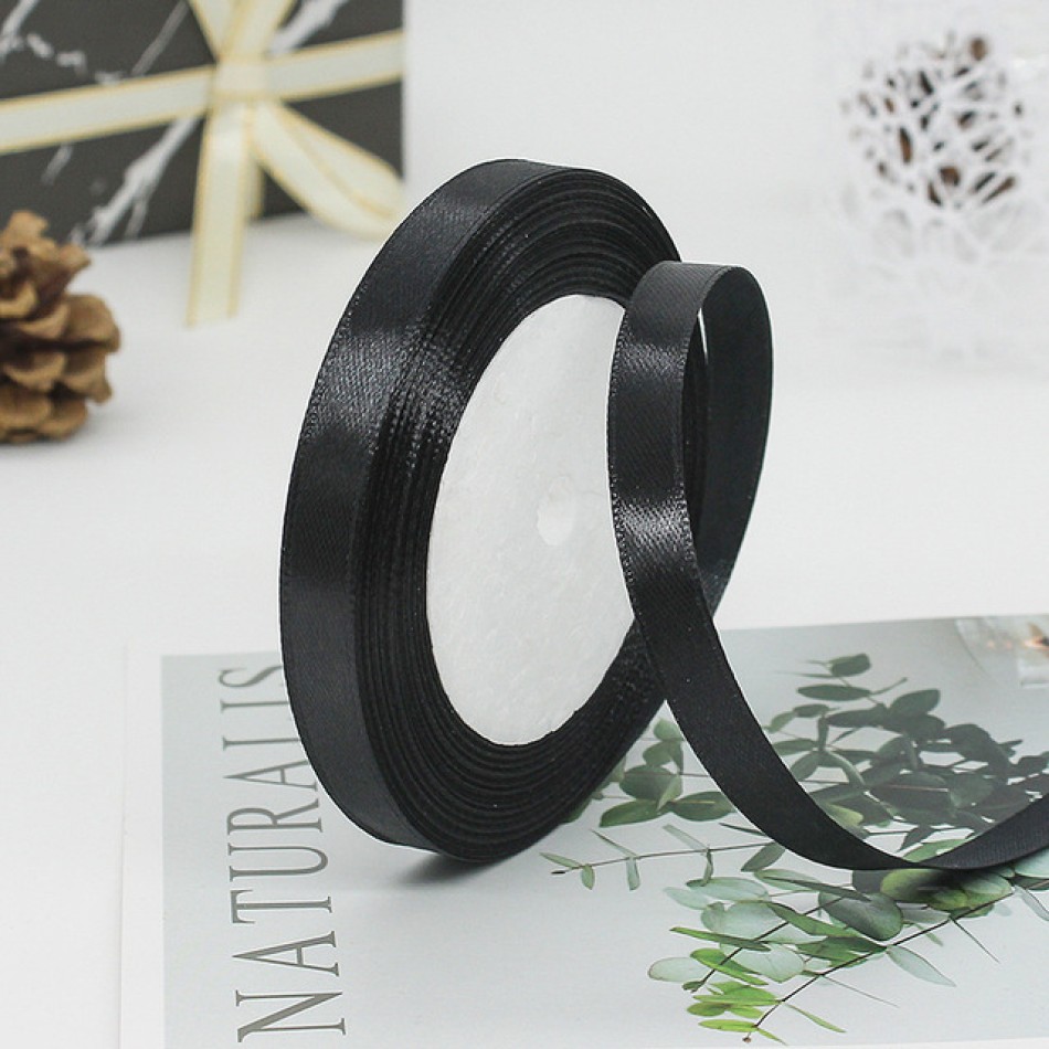 Craftyscrappers Satin Ribbons - BLACK