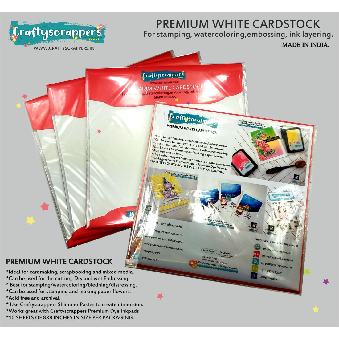 Craftyscrappers - PREMIUM WHITE CARDSTOCK