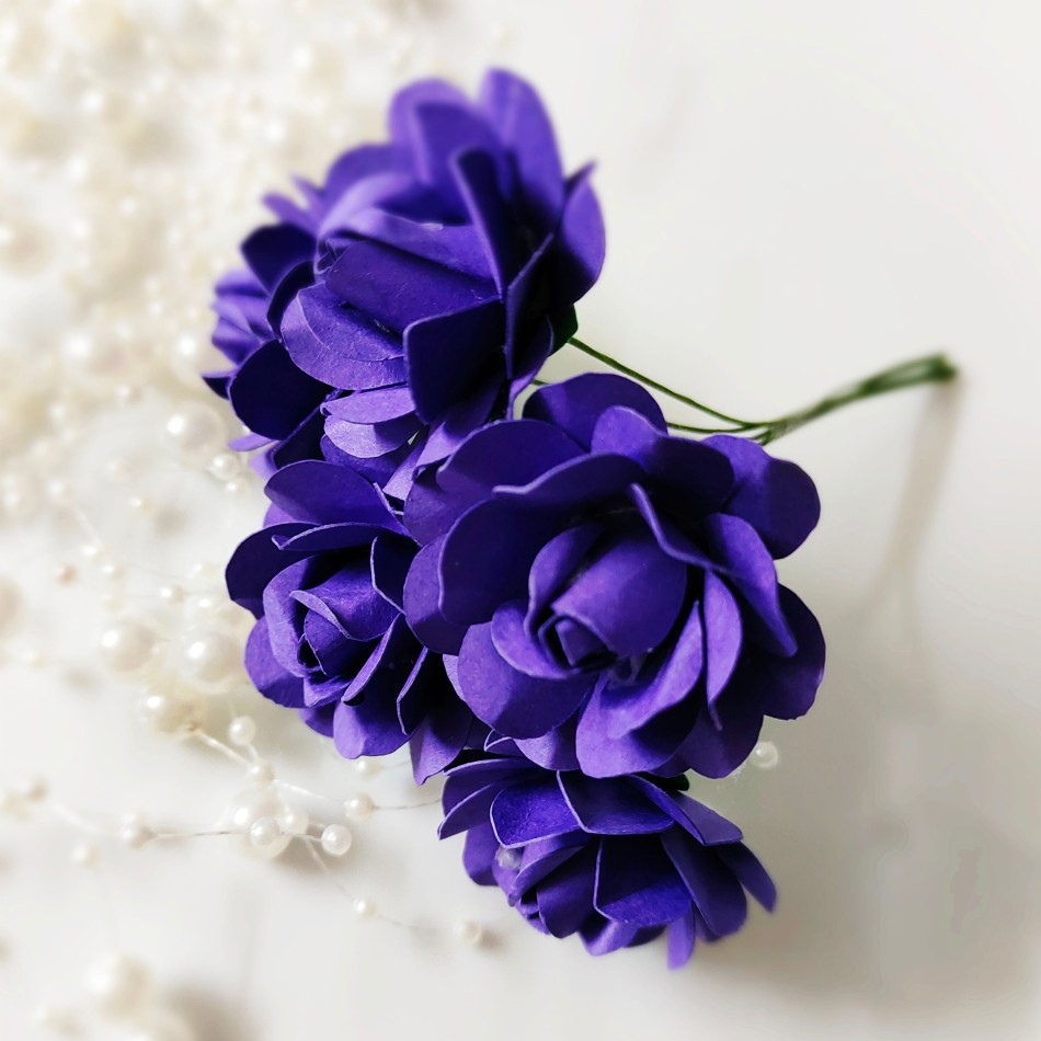 Craftyscrappers Paper Flowers - ROSE (VIOLET)