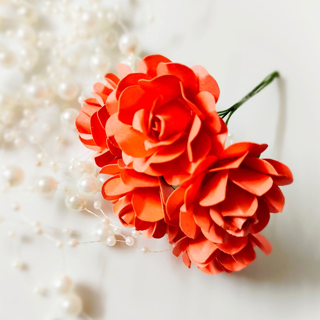 Craftyscrappers Paper Flowers - ROSE(PUMPKIN)