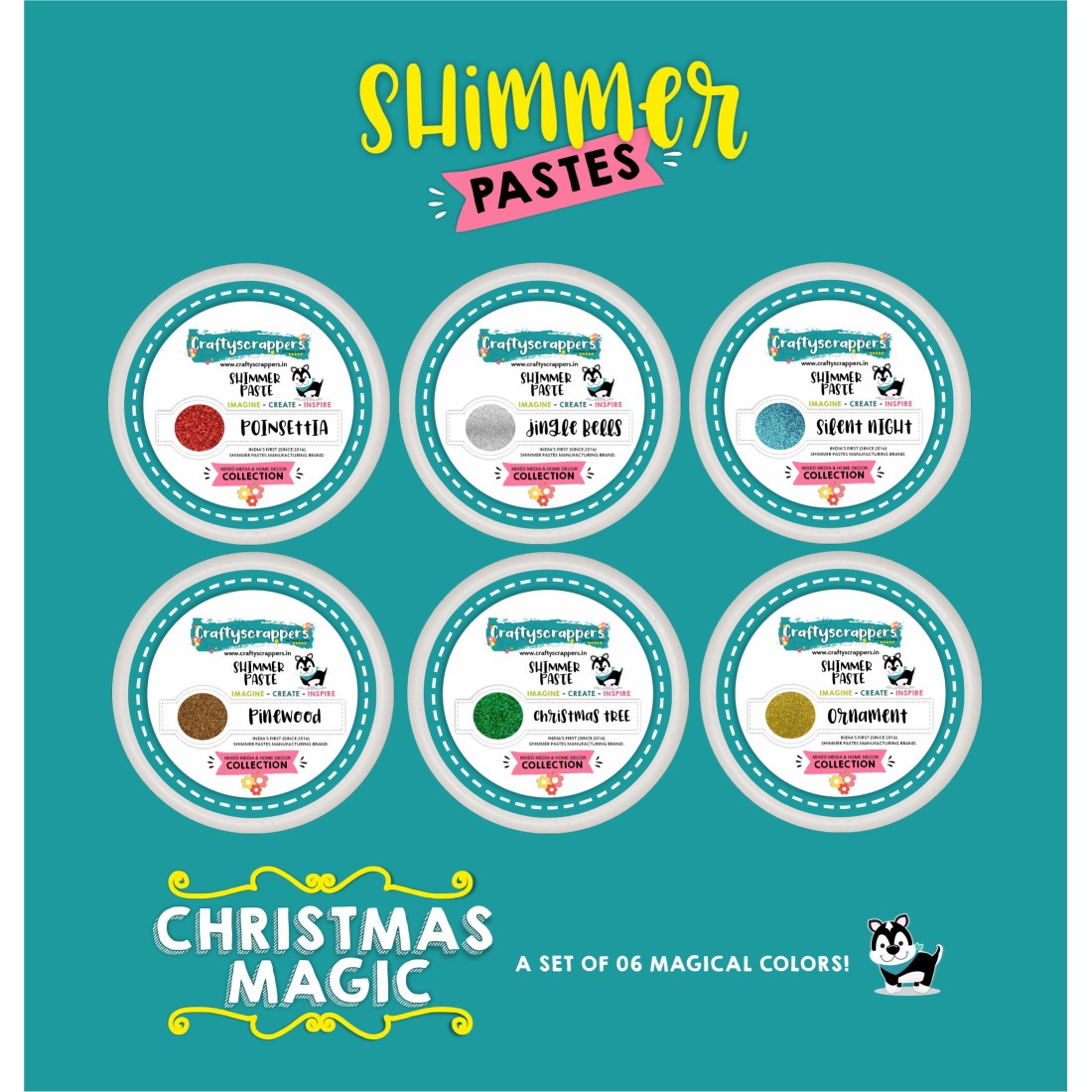 Craftyscrappers ShimmerPaste Set- CHRISTMAS MAGIC
