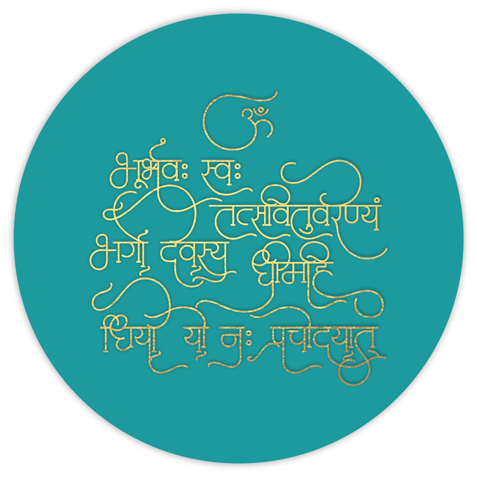 Craftyscrappers Resin Decals- GAYATRI MANTRA CALLIGRAPHY-A