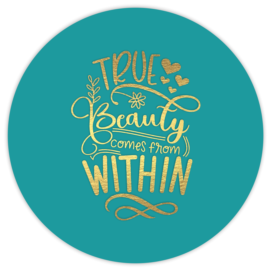 Craftyscrappers Resin Decals- BEAUTY QUOTE