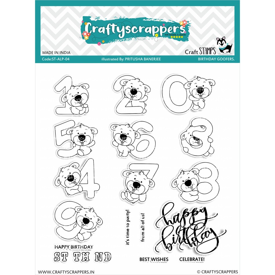 Craftyscrappers Stamps- BIRTHDAY GOOFERS