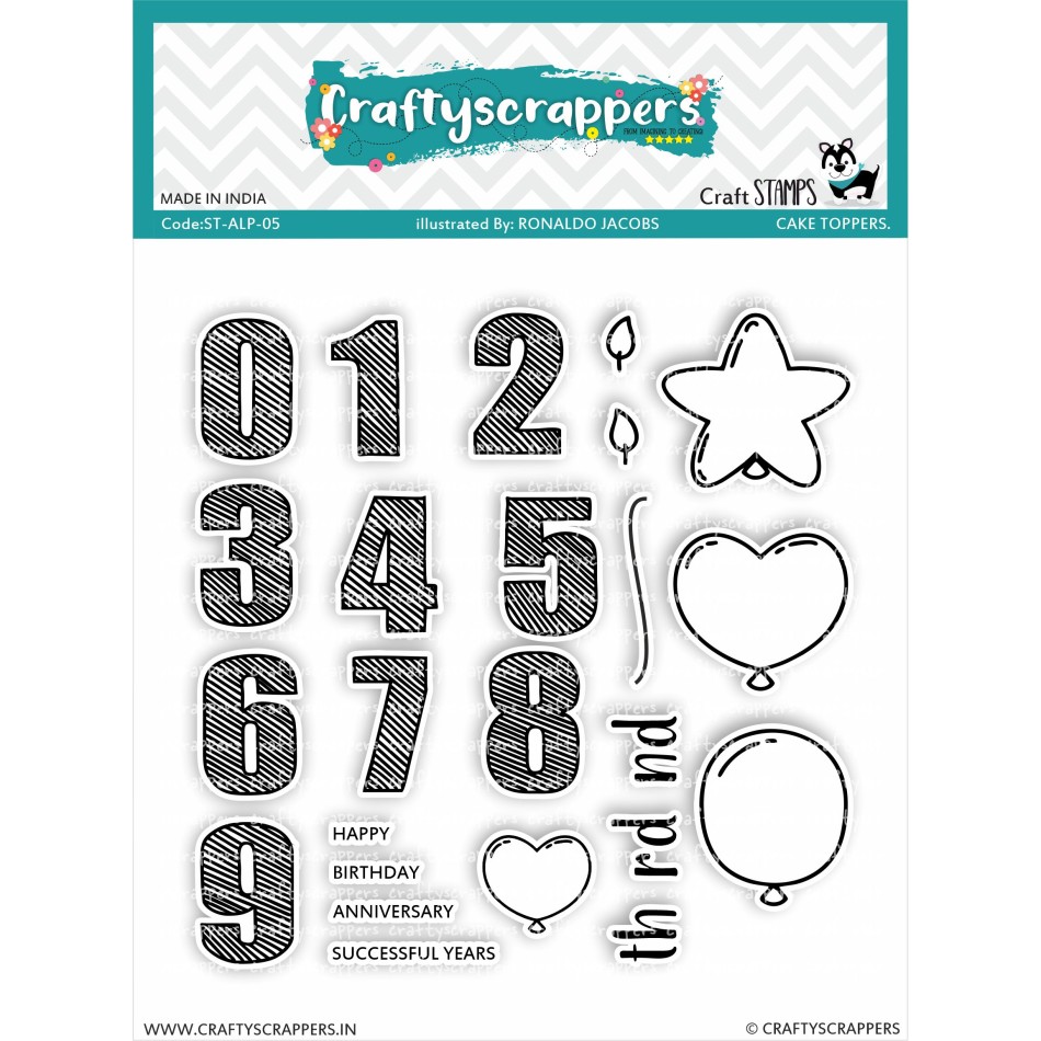 Craftyscrappers Stamps- CAKE TOPPERS