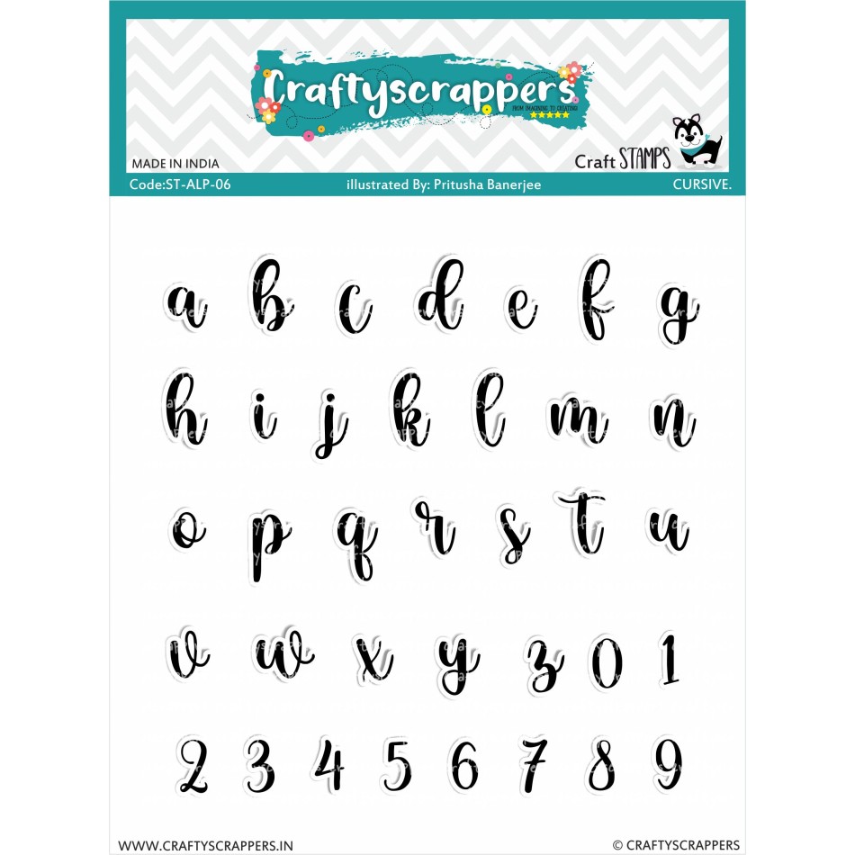 Craftyscrappers Stamps- CURSIVE
