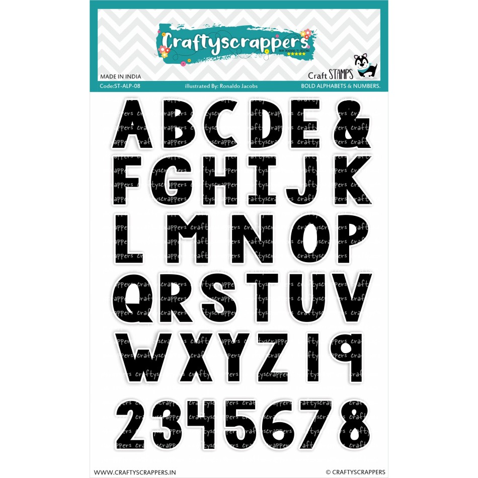 Craftyscrappers Stamps- BOLD ALPHABETS & NUMBERS