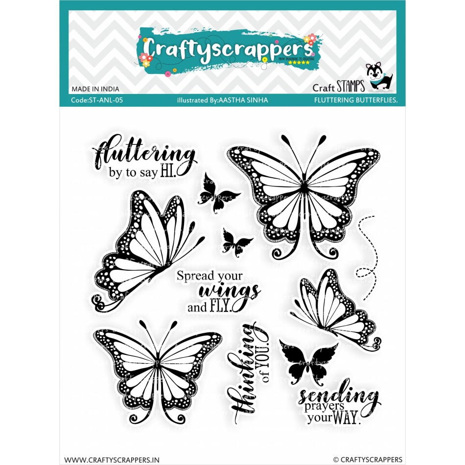 Craftyscrappers Stamps- FUTTERING BUTTERFLIES