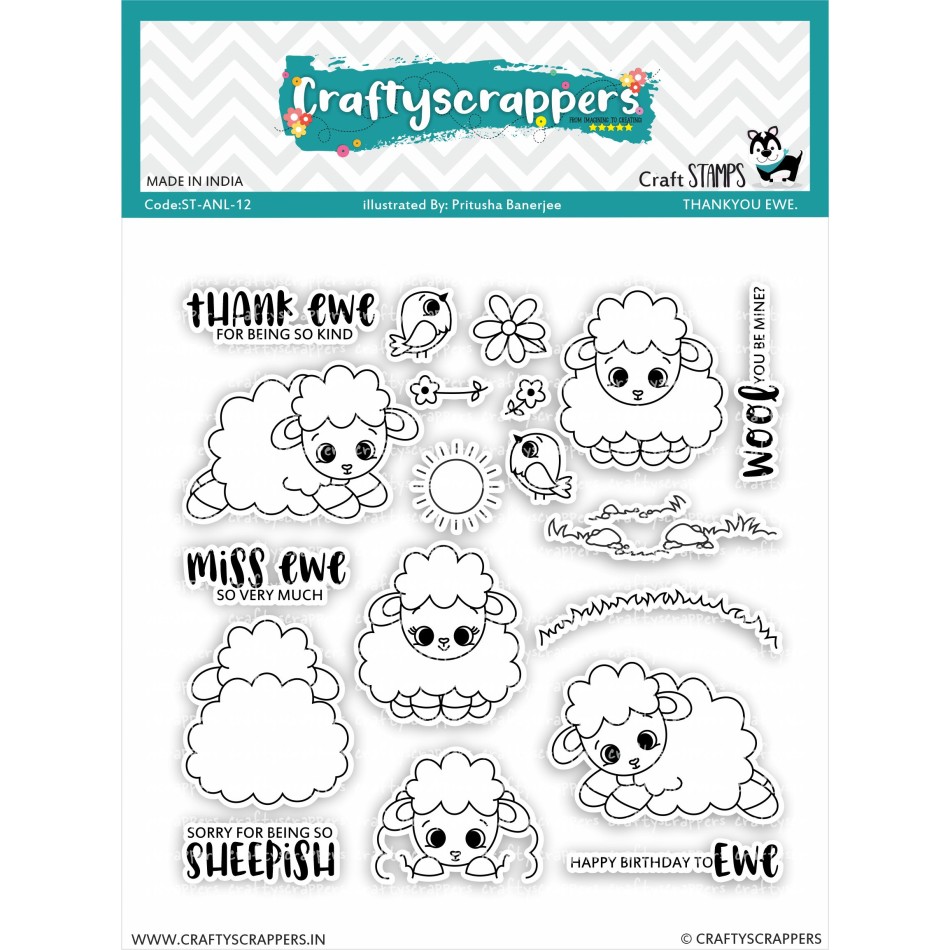 Craftyscrappers Stamps- EWE ARE SWEET