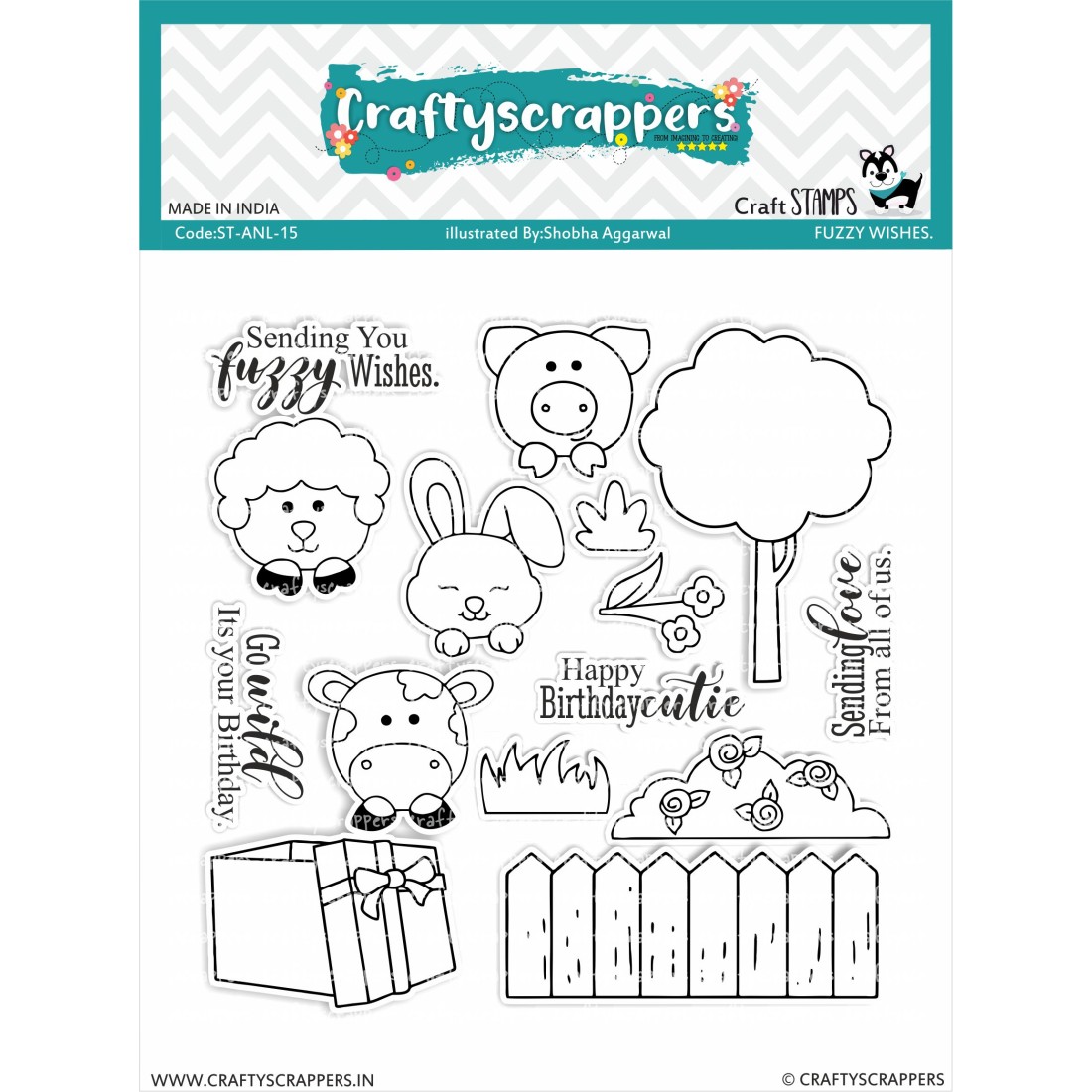Craftyscrappers Stamps- FUZZY WISHES