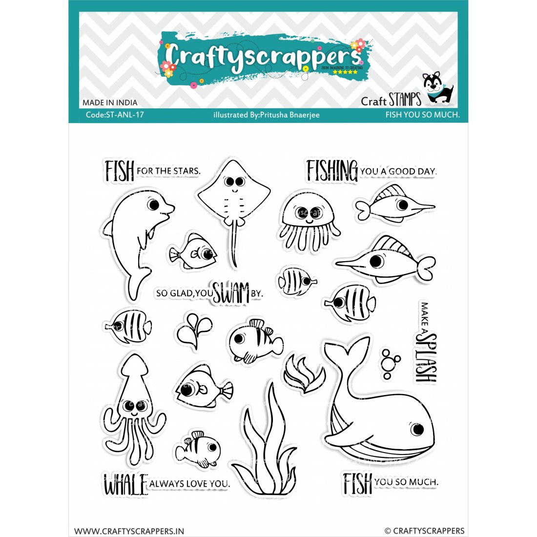 Craftyscrappers Stamps- FISH YOU SO MUCH