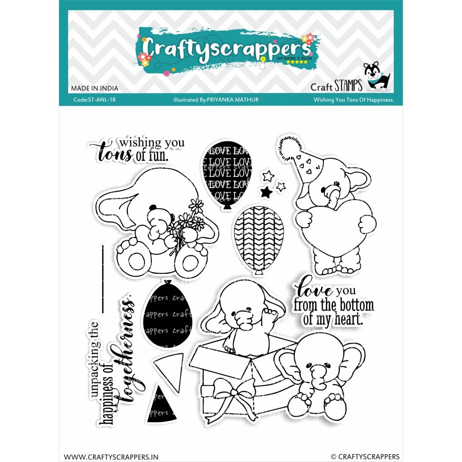 Craftyscrappers Stamps- WISHNG YOU TONS OF HAPPINESS