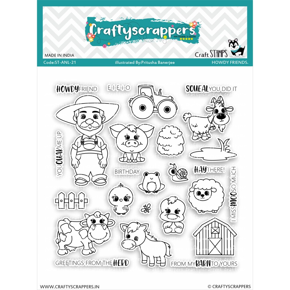 Craftyscrappers Stamps- HOWDY FRIENDS