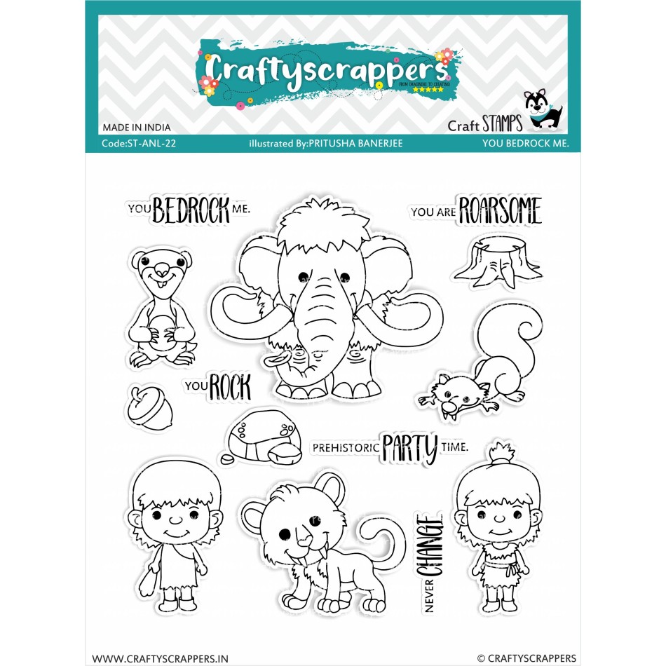 Craftyscrappers Stamps- YOU BEDROCK ME