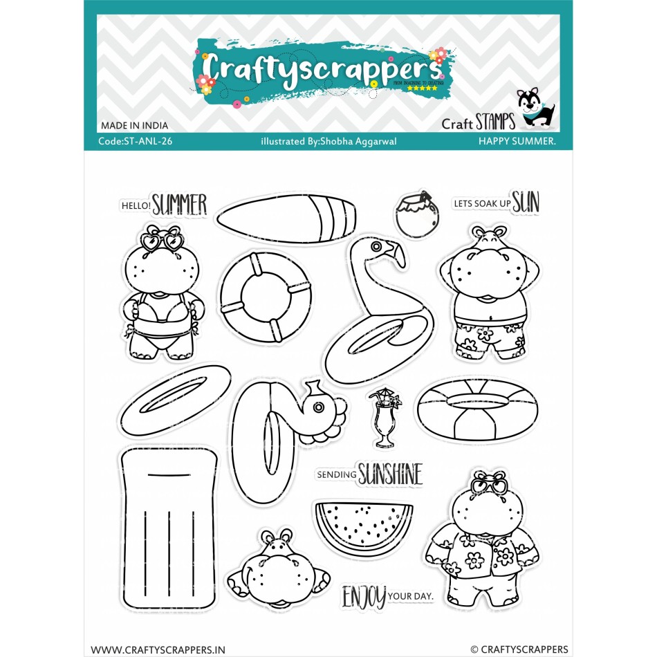 Craftyscrappers Stamps- HAPPY SUMMER