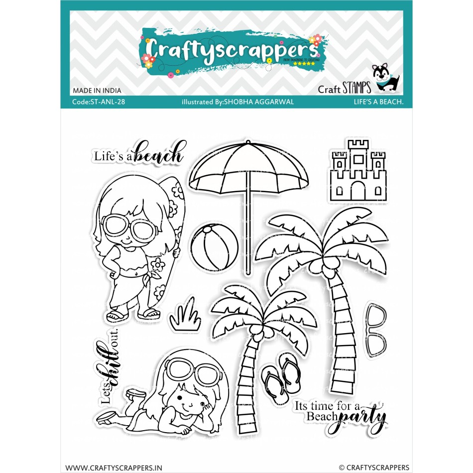 Craftyscrappers Stamps- LIFE'S A BEACH