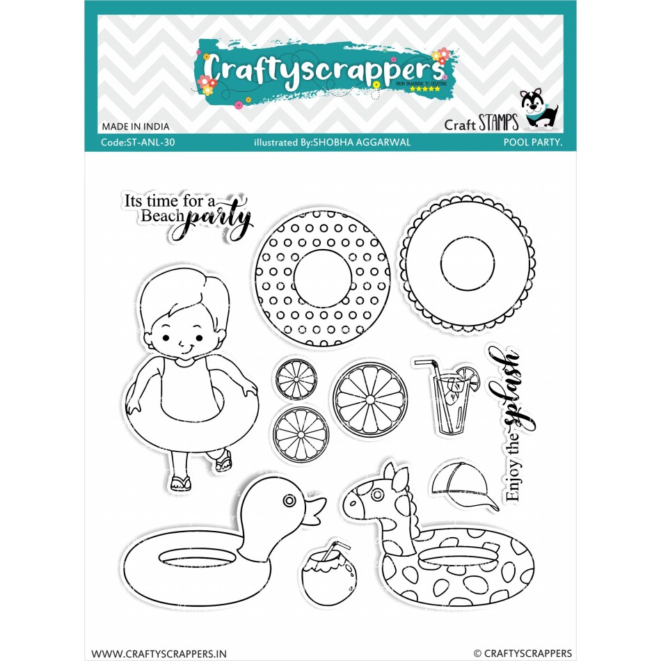 Craftyscrappers Stamps- POOL PARTY