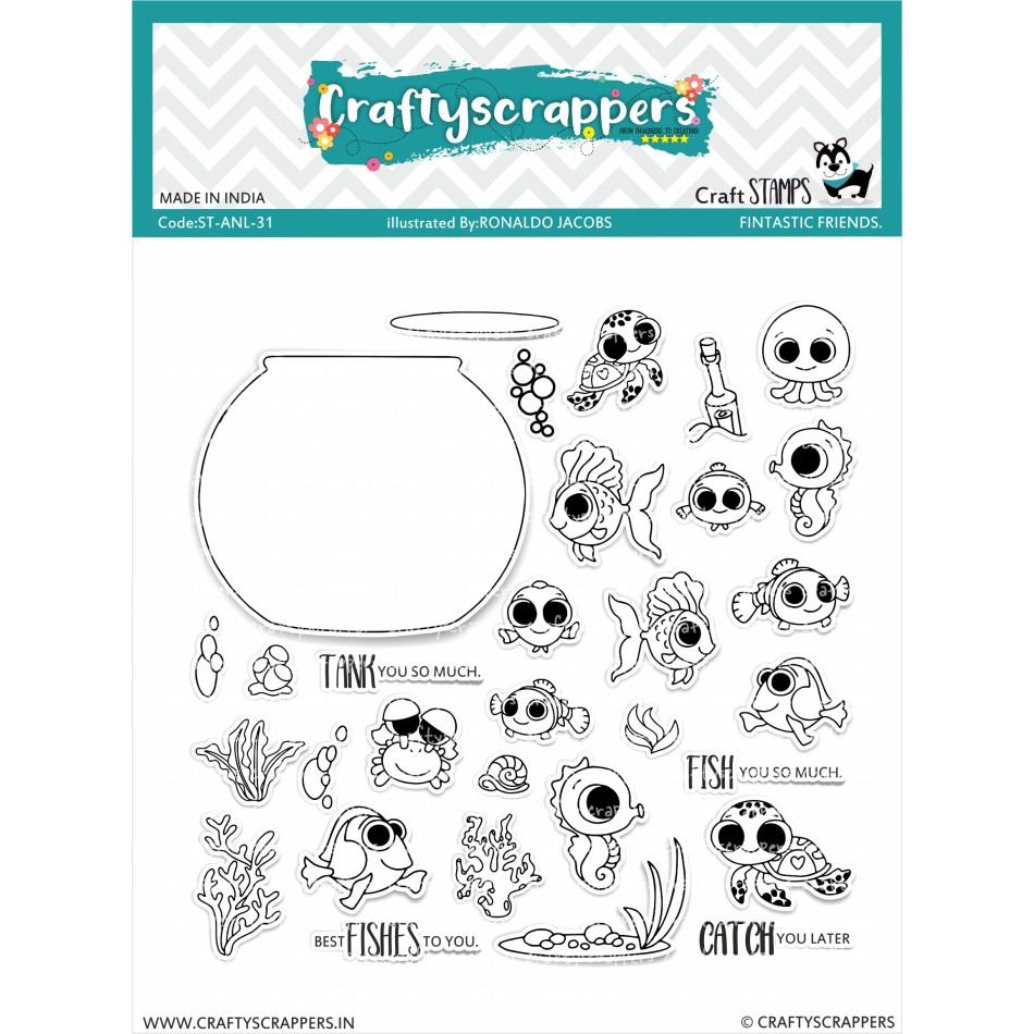 Craftyscrappers Stamps-FINTASTIC FRIENDS