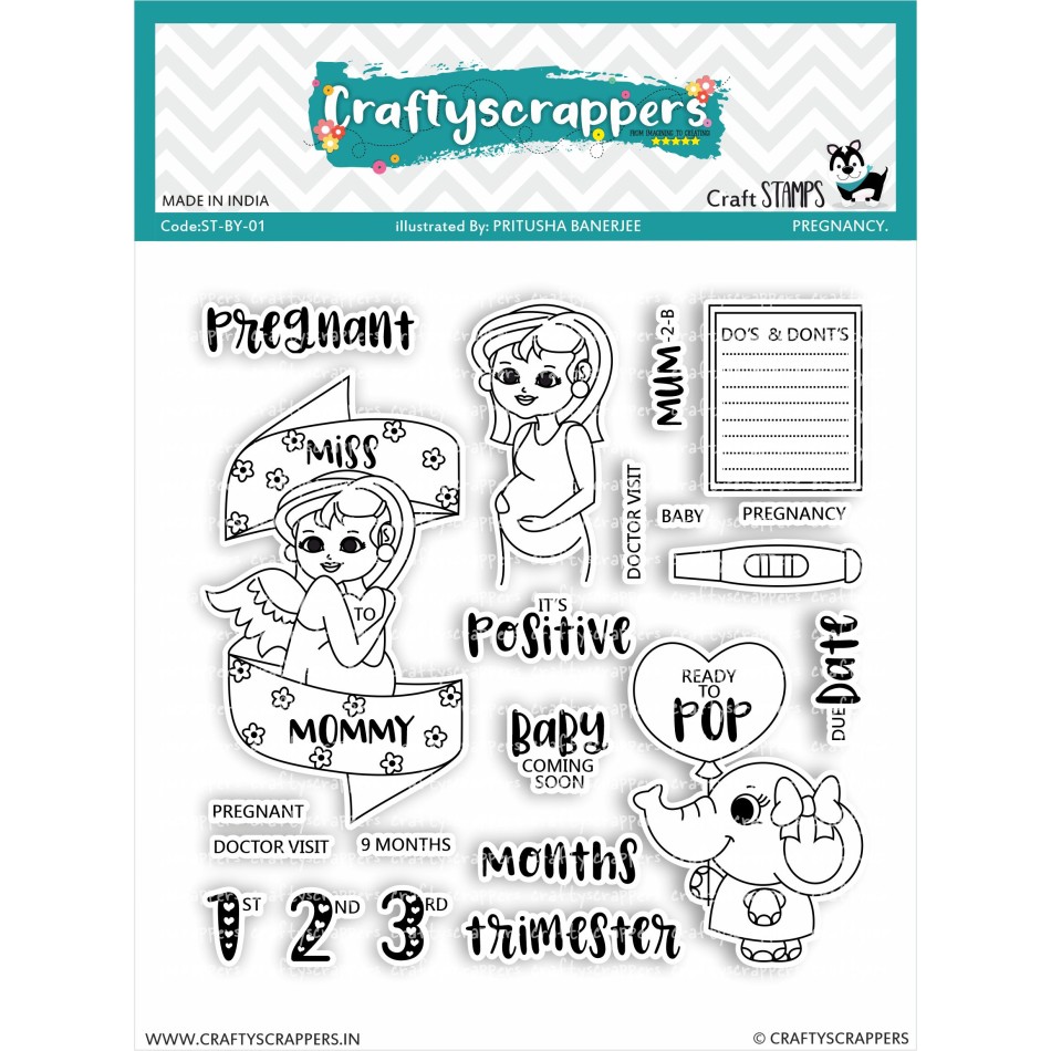 Craftyscrappers Stamps- PREGNANCY