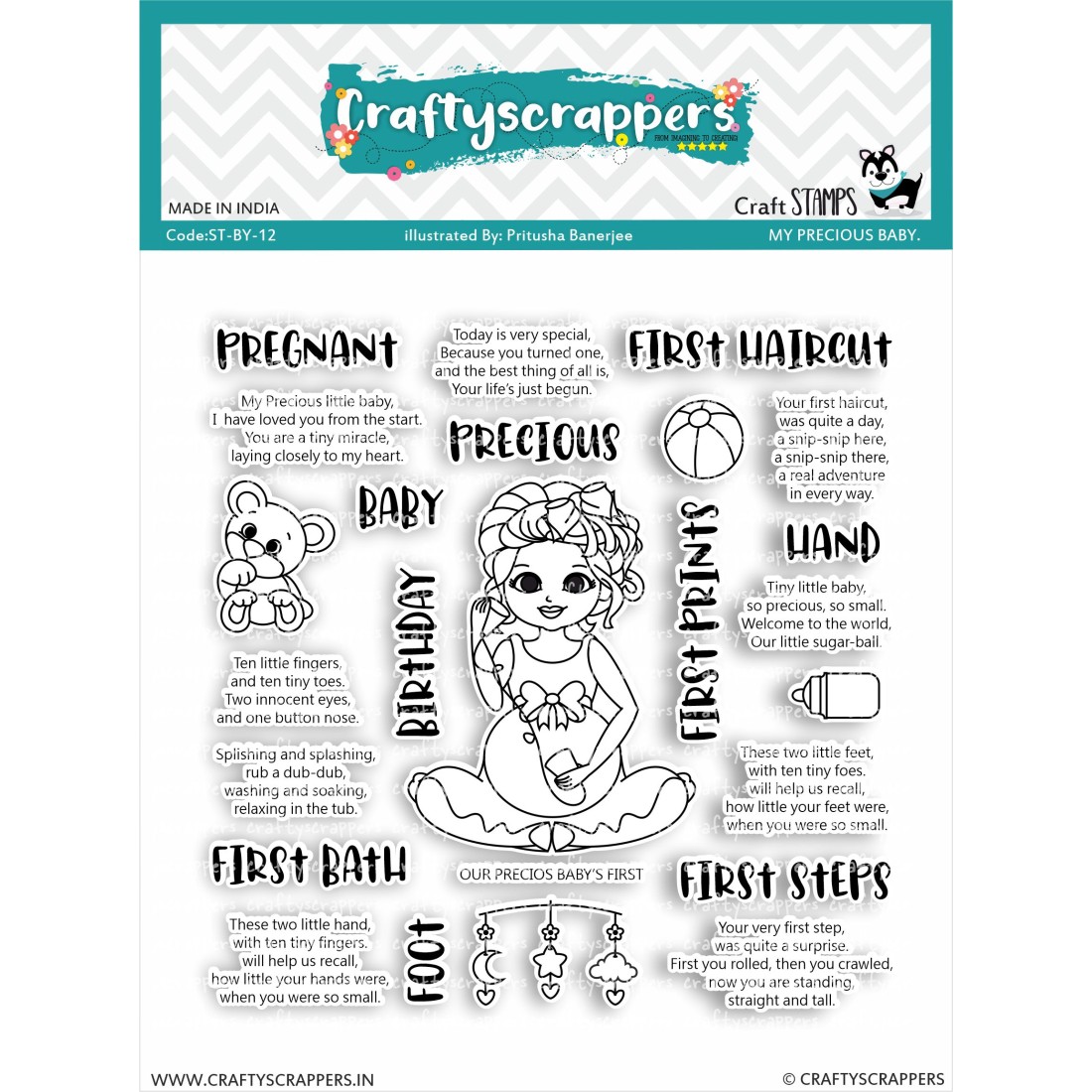 Craftyscrappers Stamps- MY PRECIOUS BABY