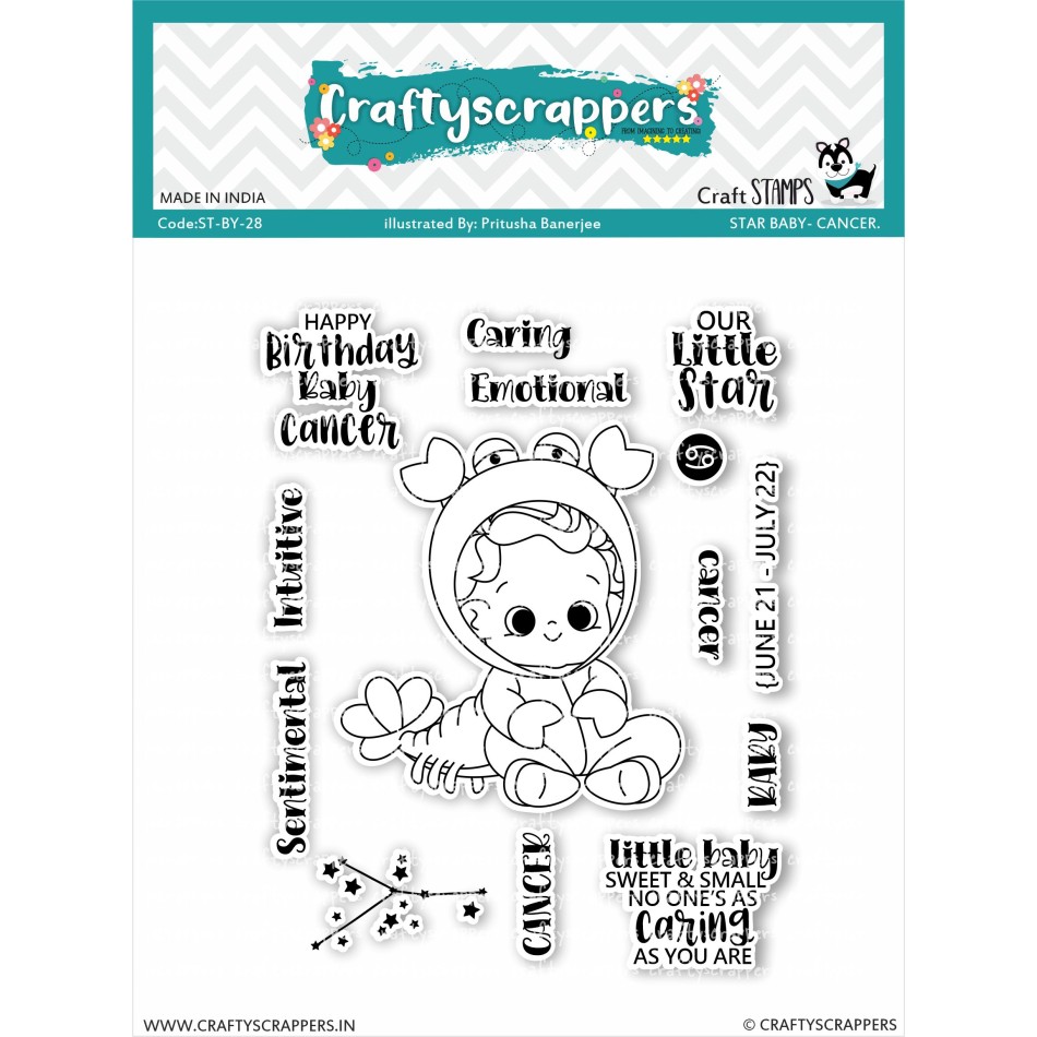 Craftyscrappers Stamps- STAR BABY-CANCER