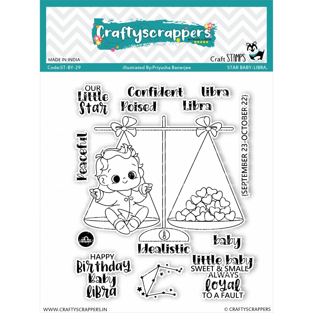 Craftyscrappers Stamps- STAR BABY-LIBRA