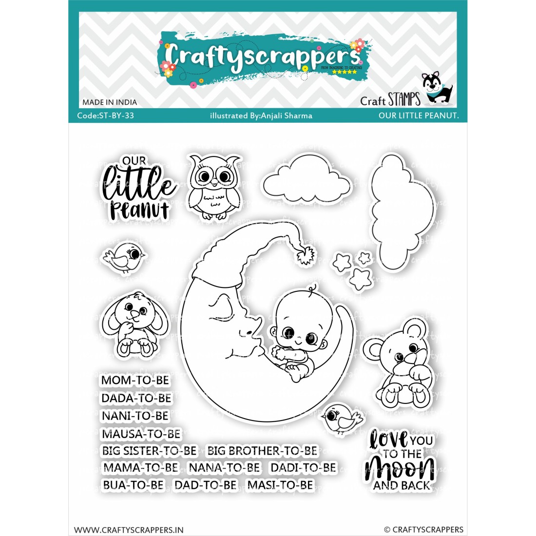 Craftyscrappers Stamps- OUR LITTLE PEANUT