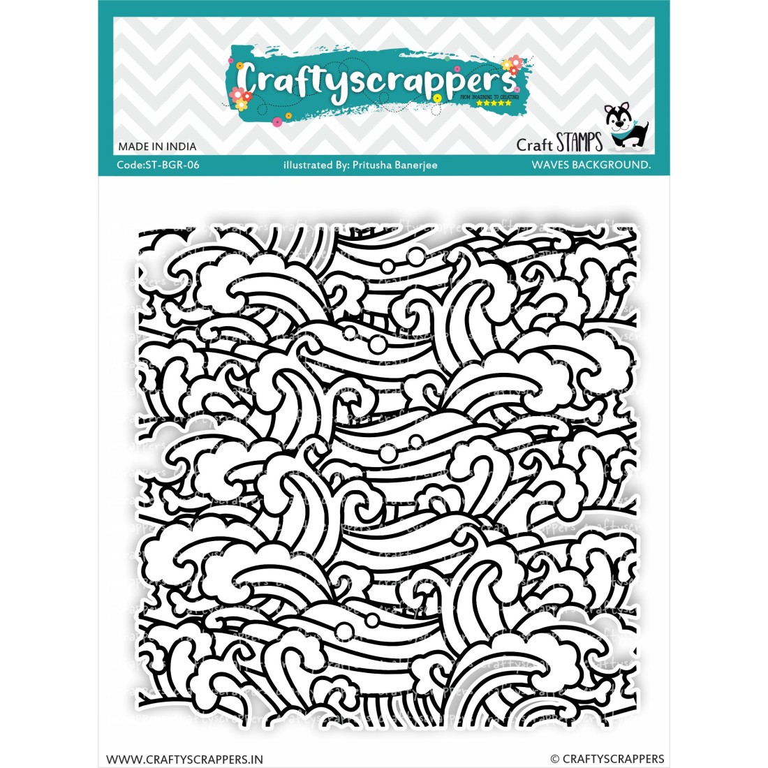 Craftyscrappers Stamps- WAVES BACKGROUND