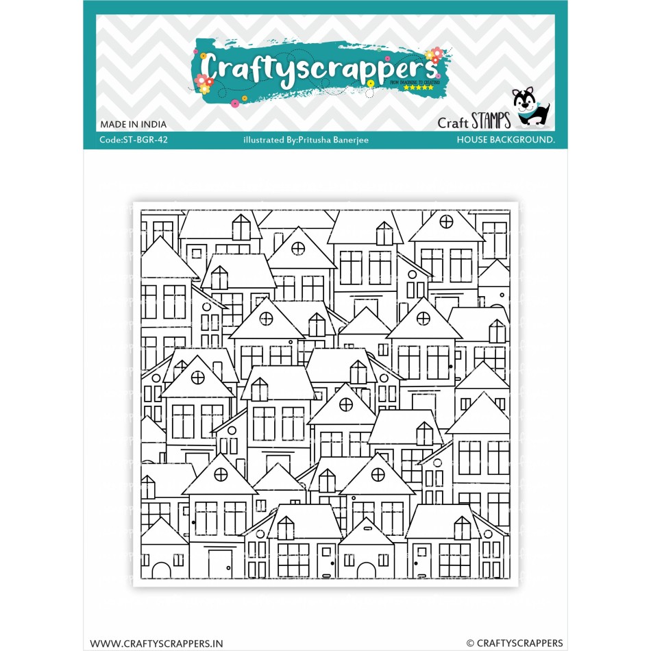 Craftyscrappers Stamps- HOUSE BACKGROUND