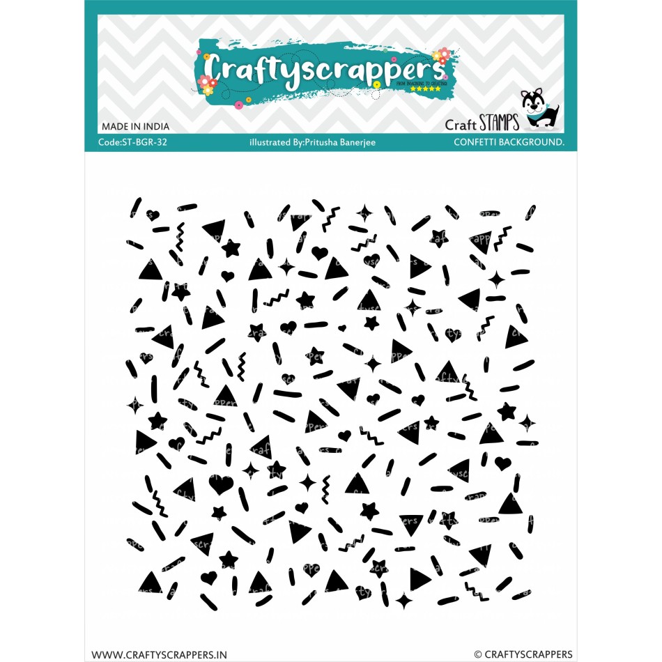 Craftyscrappers Stamps- CONFETTI BACKGROUND