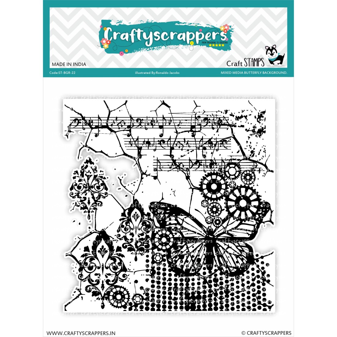 Craftyscrappers Stamps- MIXEDMEDIA BUTTERFLY BACKGROUND