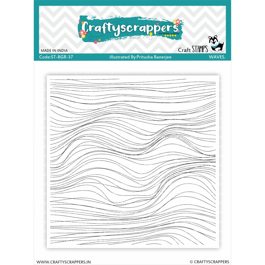 Craftyscrappers Stamps- WAVES BACKGROUND