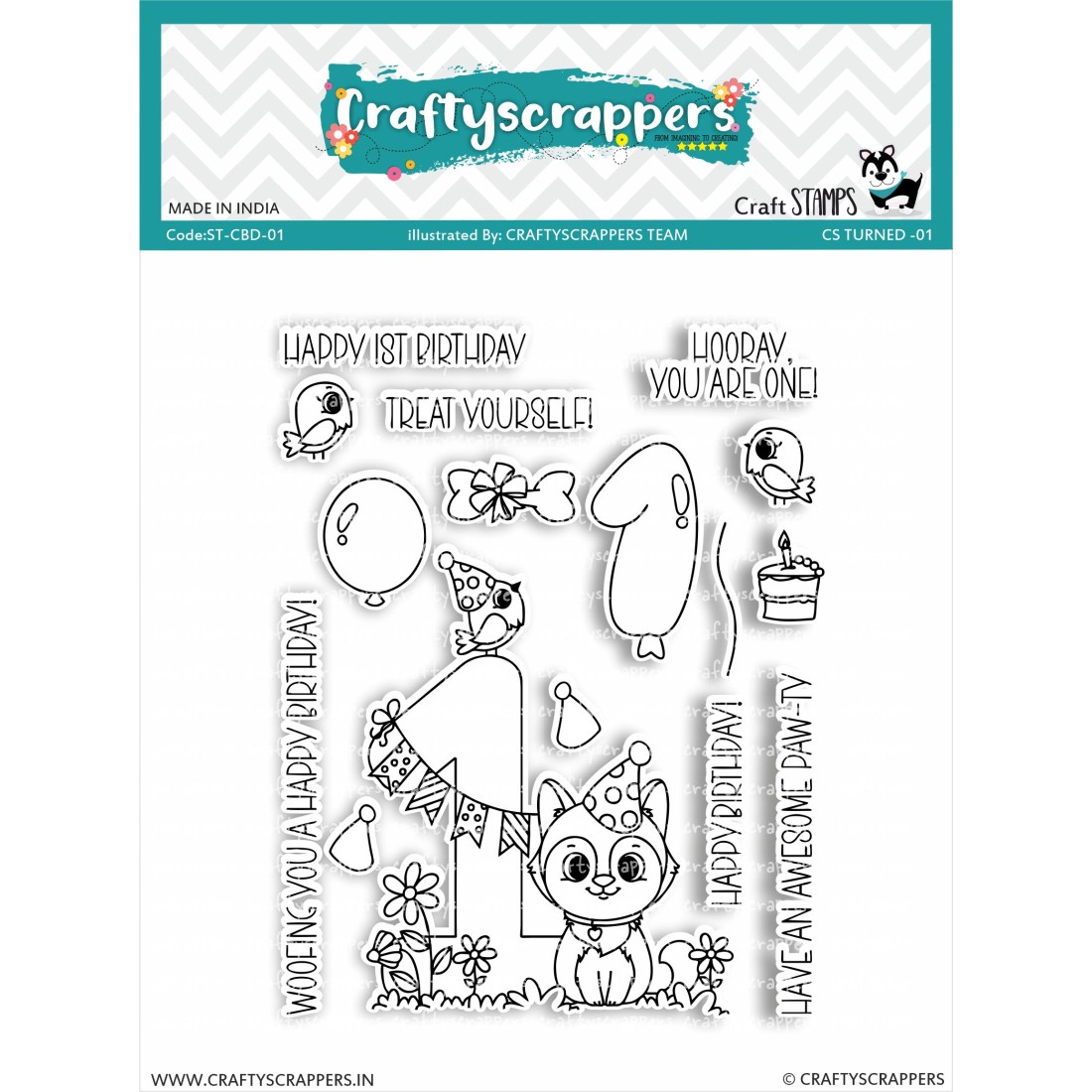 Craftyscrappers Stamps- CS TURNED 01