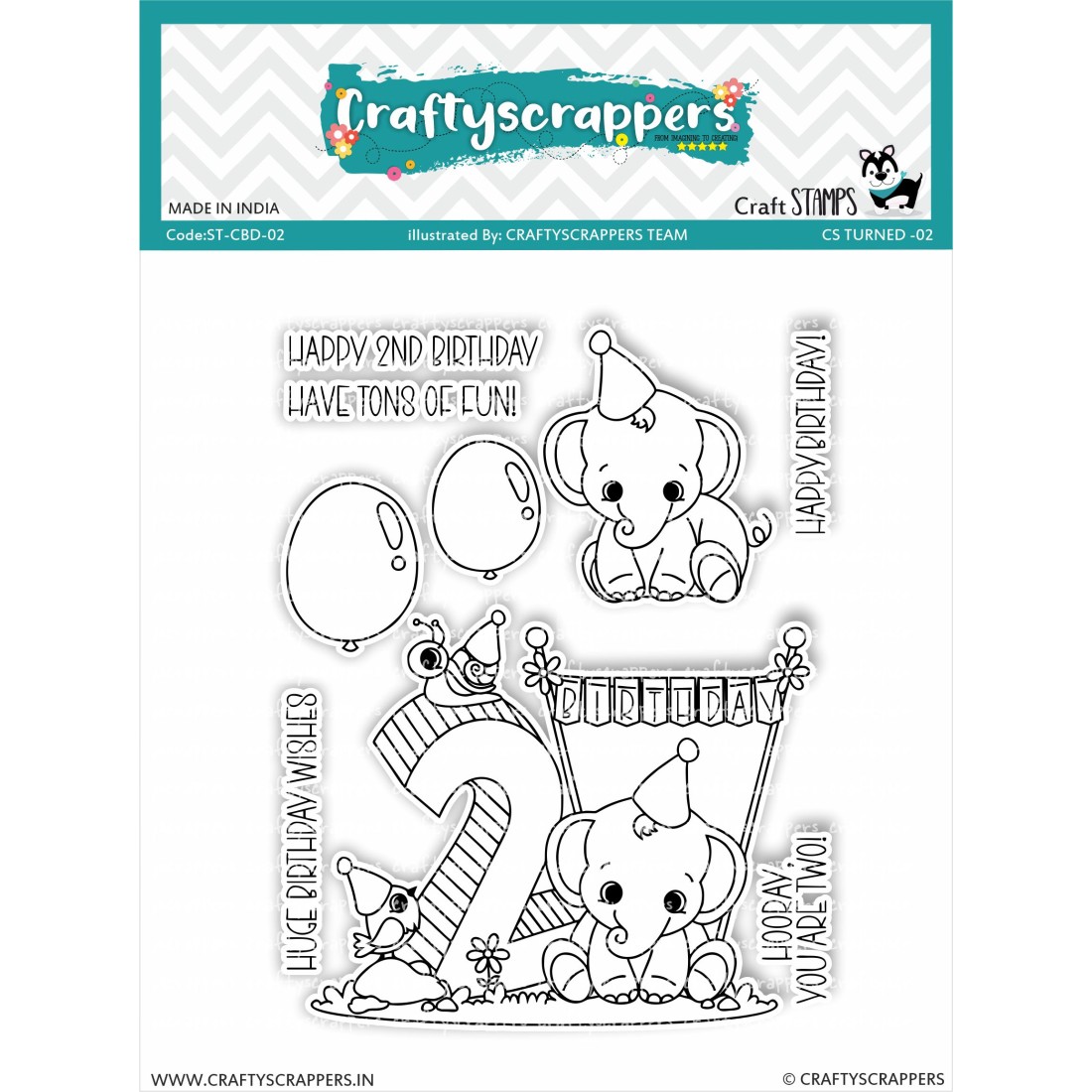 Craftyscrappers Stamps- CS TURNED 02