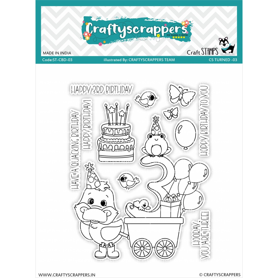 Craftyscrappers Stamps- CS TURNED 03