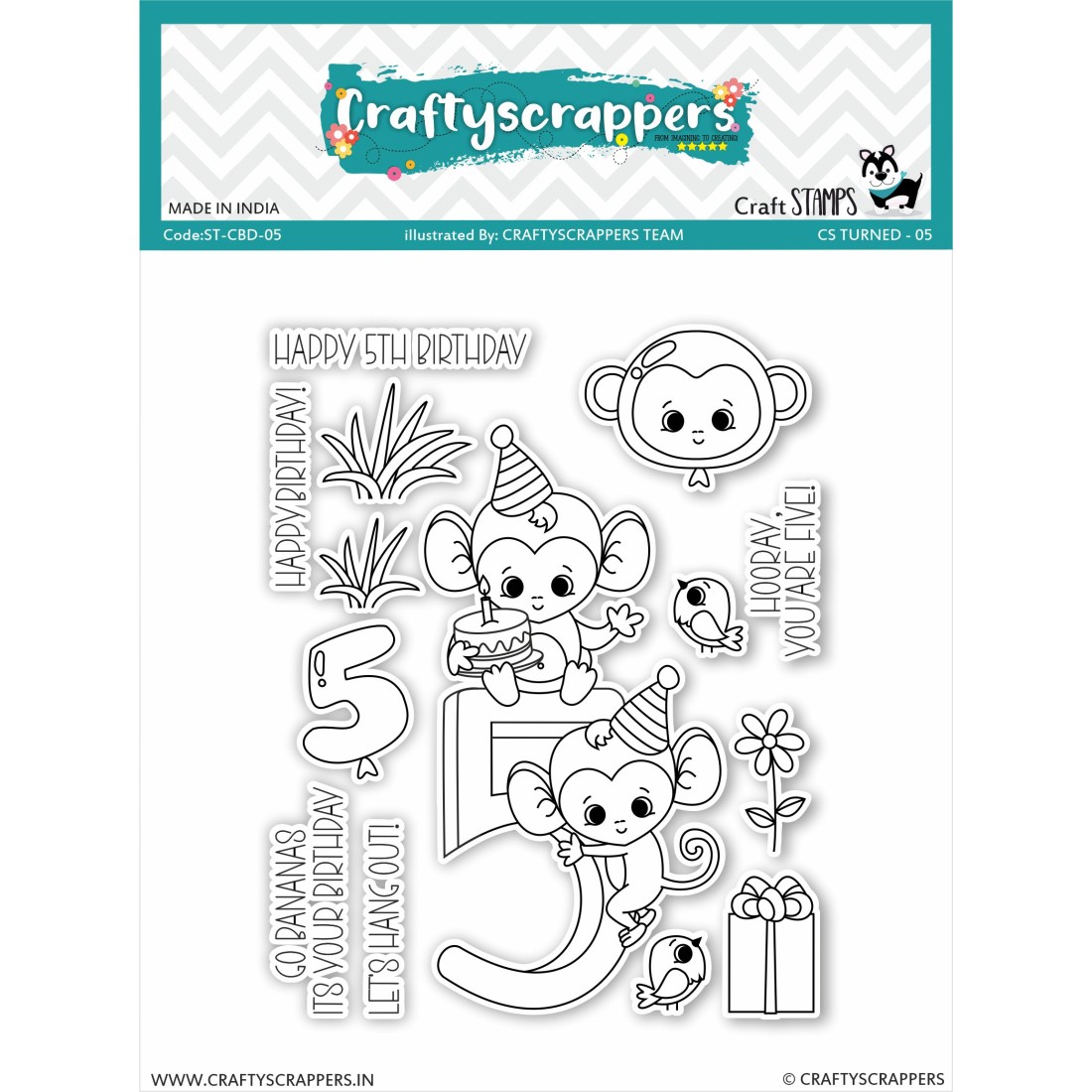 Craftyscrappers Stamps- CS TURNED 5