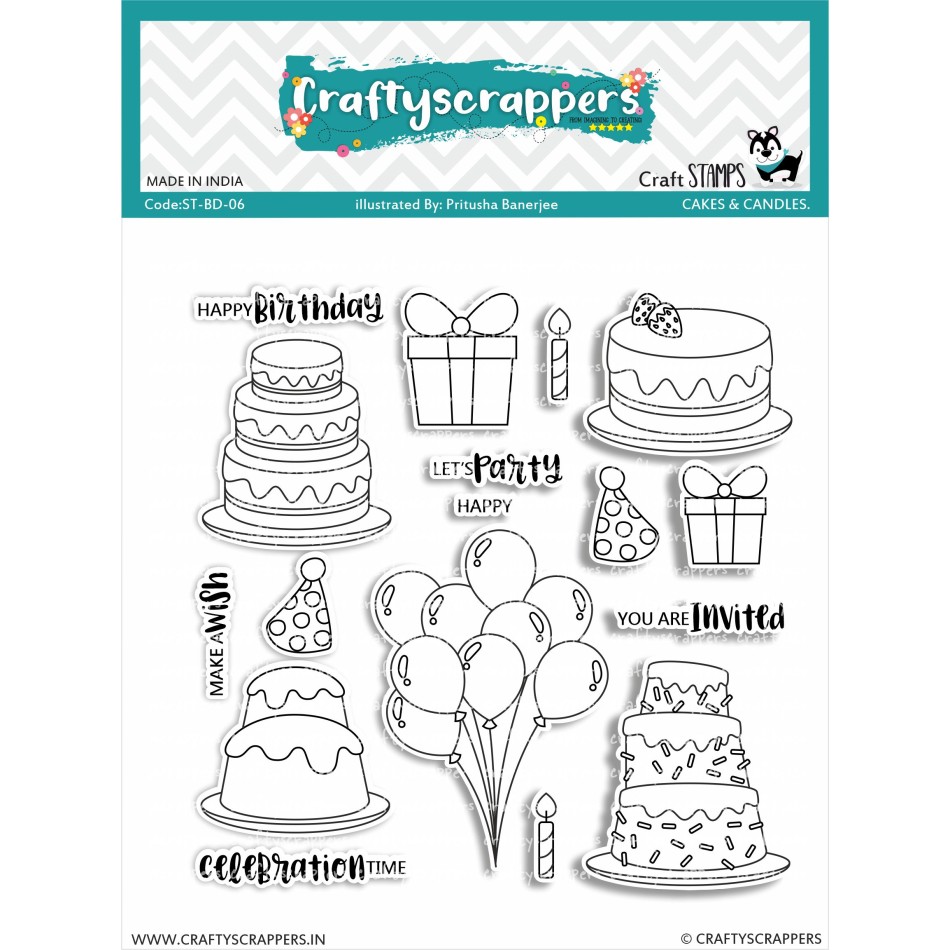 Craftyscrappers Stamps- CAKES & CANDLES