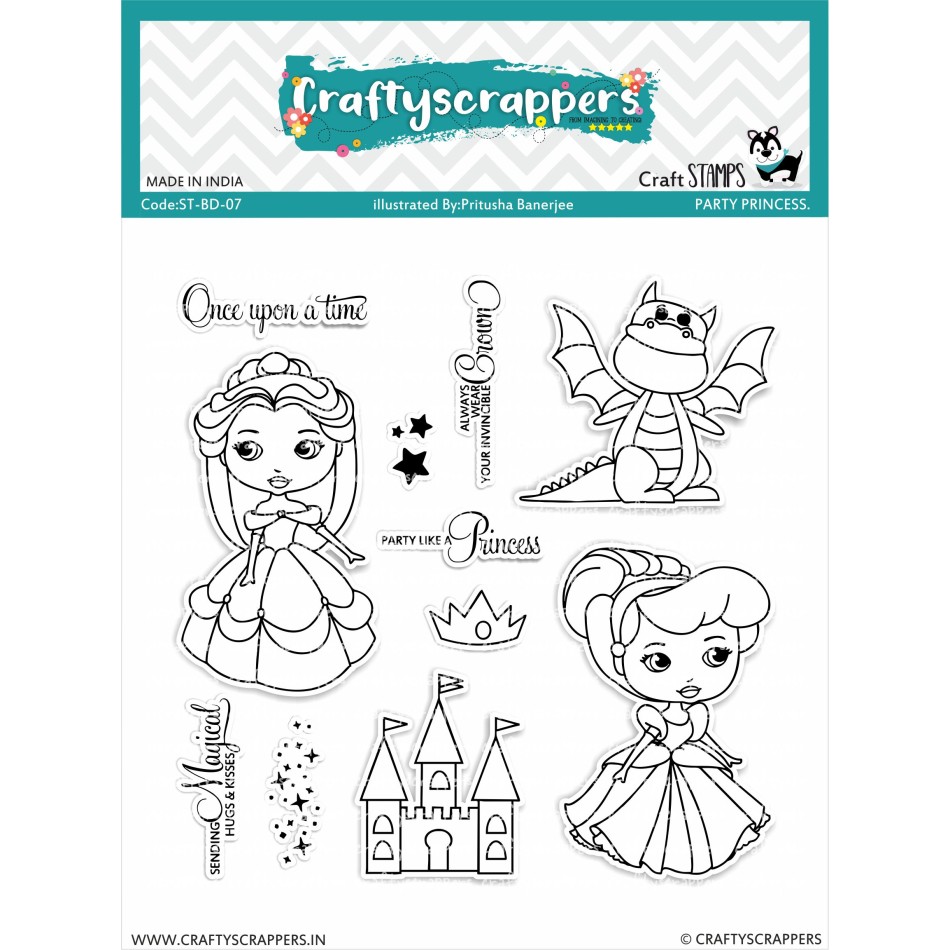 Craftyscrappers Stamps- PARTY PRINCESS