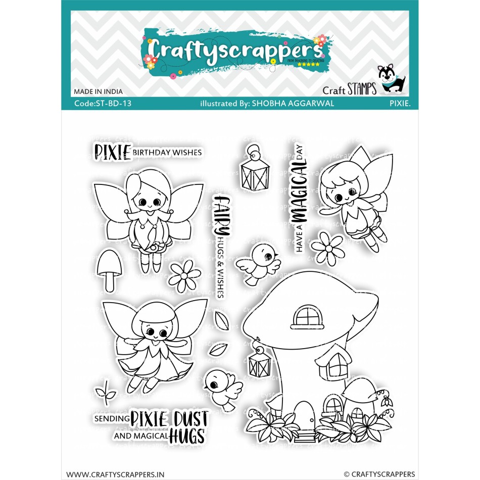 Craftyscrappers Stamps- PIXIE