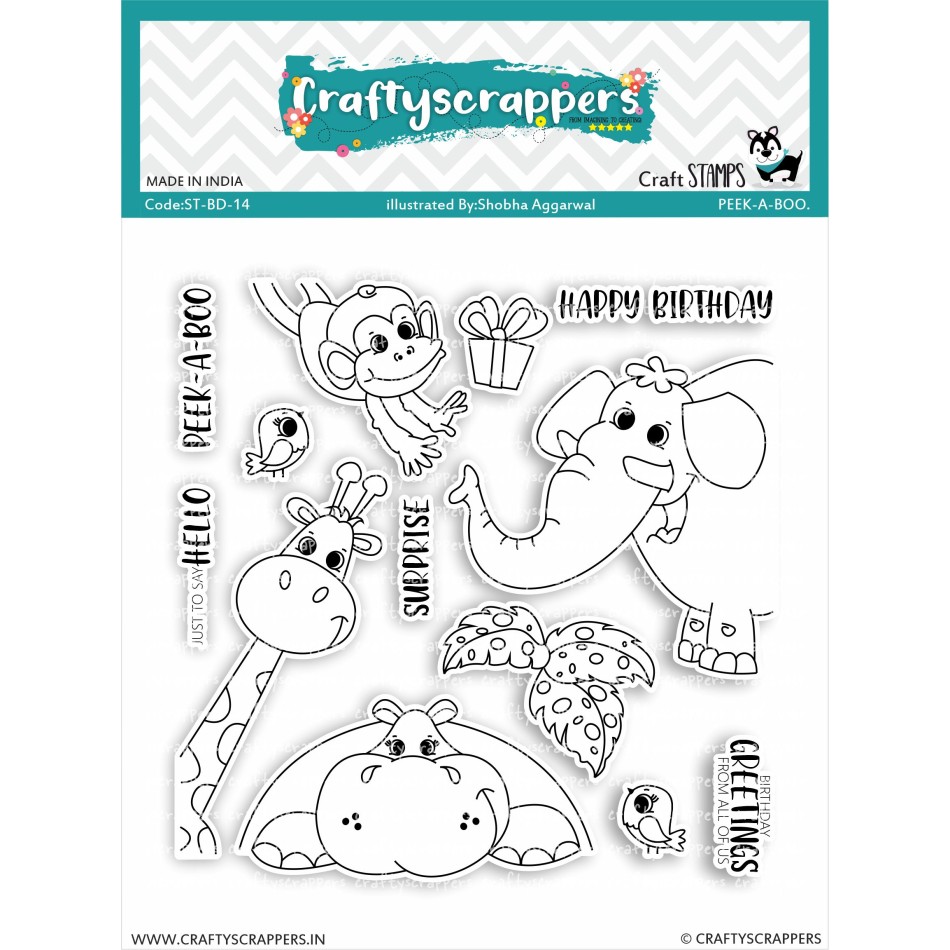Craftyscrappers Stamps- PEEK-A-BOO