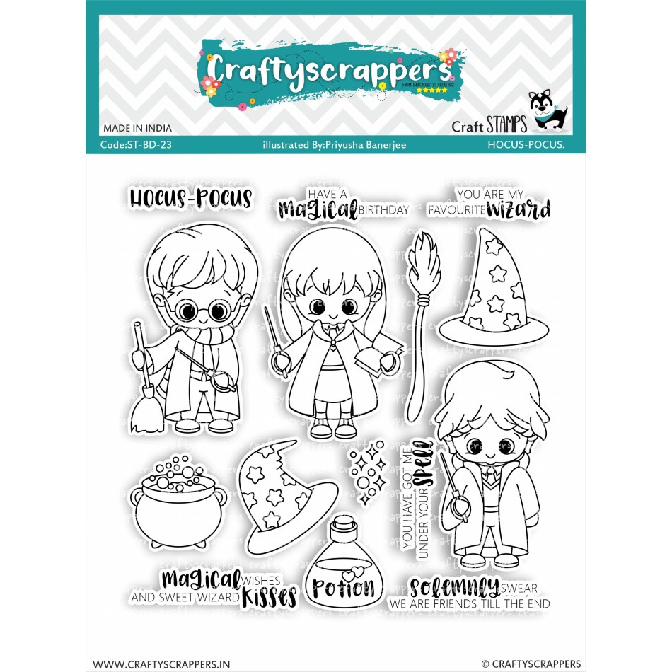 Craftyscrappers Stamps- HOCUS POCUS