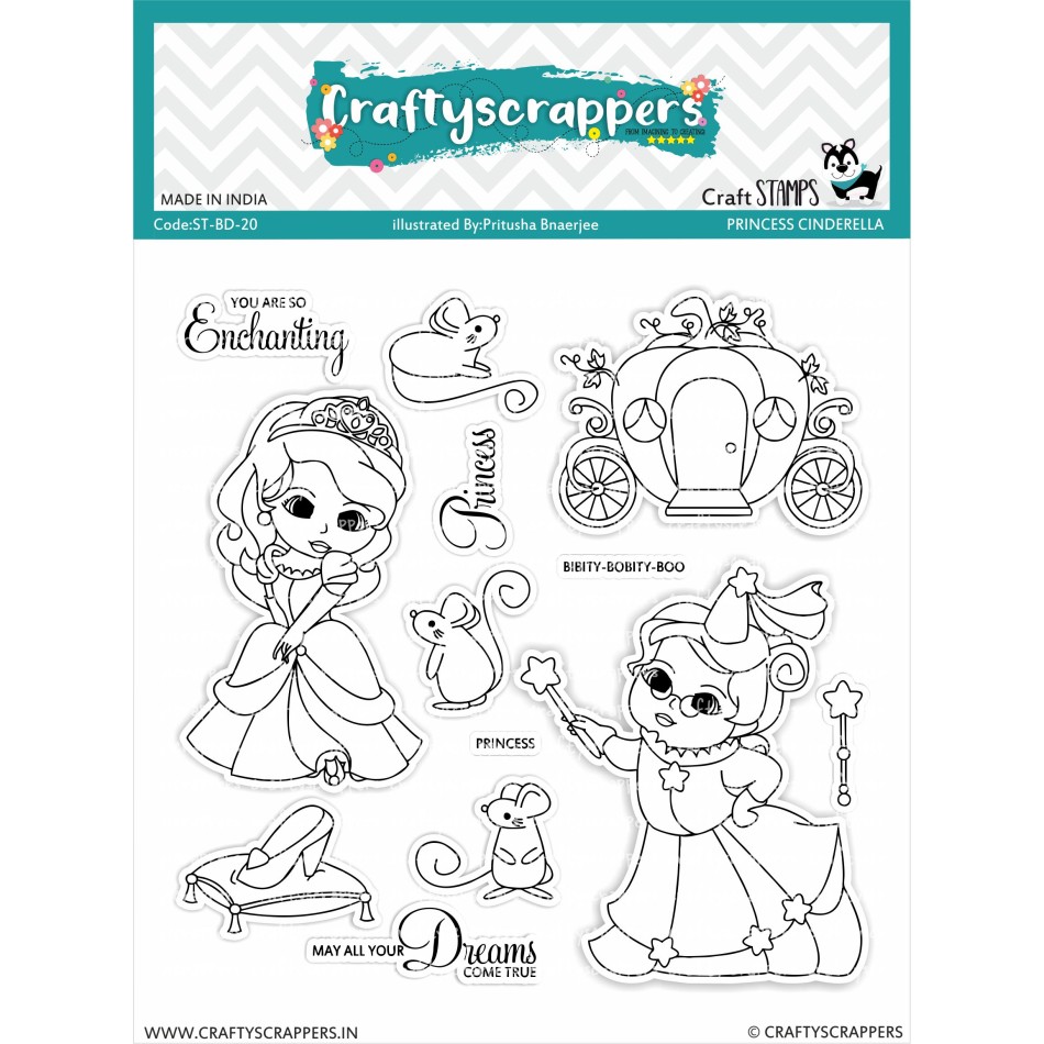 Craftyscrappers Stamps- PRINCESS CINDERELLA
