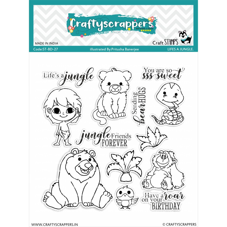 Craftyscrappers Stamps- LIFE'S A JUNGLE