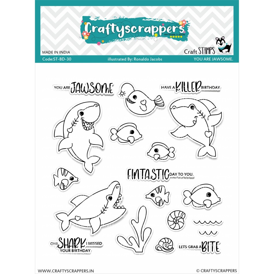 Craftyscrappers Stamps- YOU ARE JAWSOME