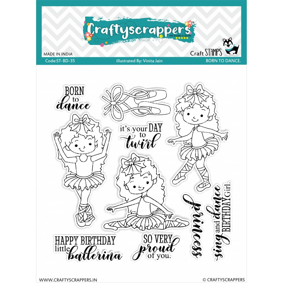 Craftyscrappers Stamps- BORN TO DANCE