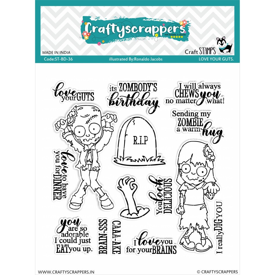 Craftyscrappers Stamps- LOVE YOUR GUTS