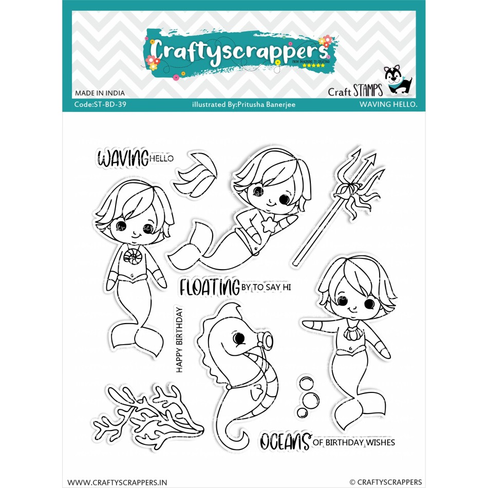 Craftyscrappers Stamps- WAVING HELLO