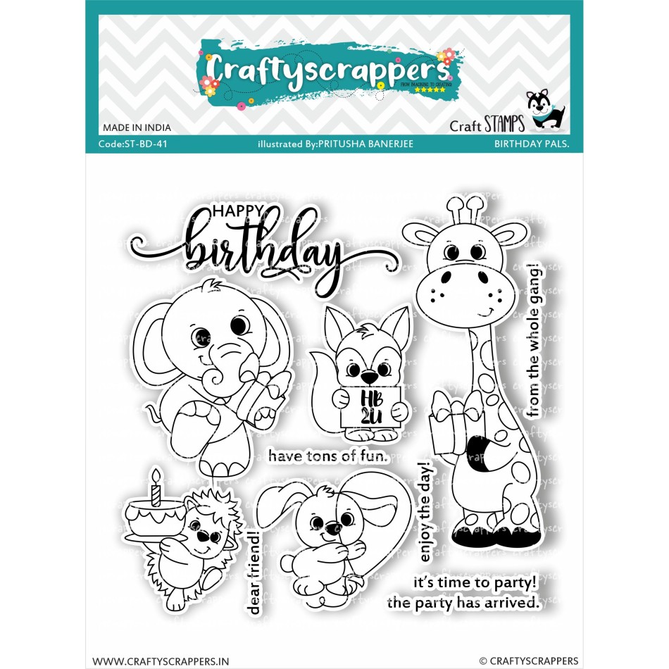 Craftyscrappers Stamps- BIRTHDAY PALS