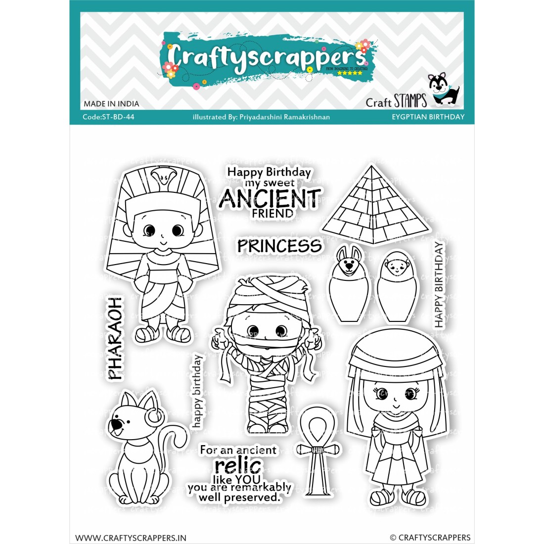 Craftyscrappers Stamps- EGYPTIAN BIRTHDAY